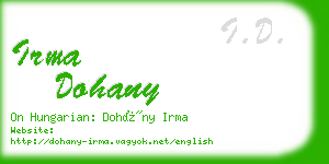 irma dohany business card